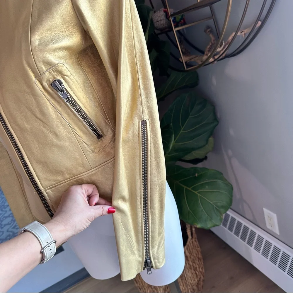 RUDSAK - Gold moto style leather jacket - Picture 5 of 9